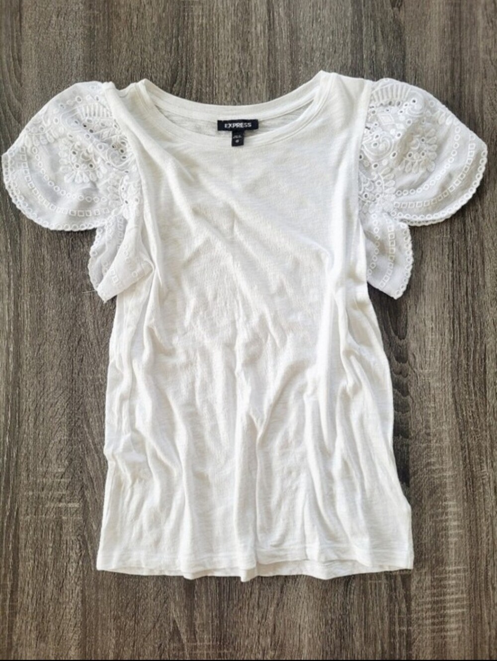 Express White Eyelet Sleeve Top